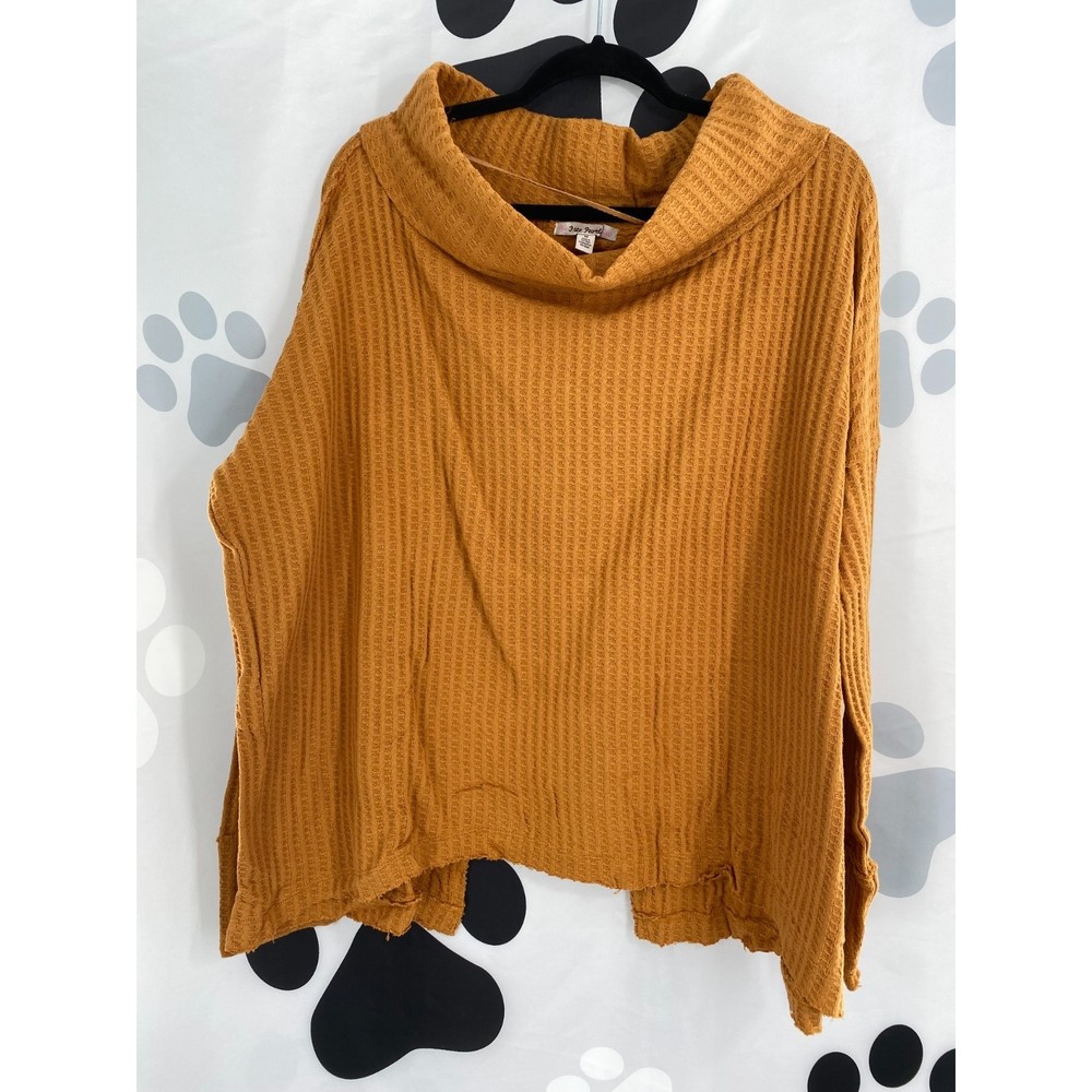 Free People NWT Juicy Long Sleeve Cowl Neck Split Back Thermal Canyon Moon M New